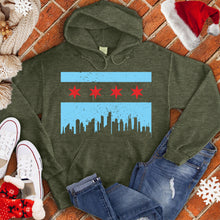 Load image into Gallery viewer, Chicago Flag &amp; City Skyline Hoodie
