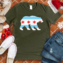 Load image into Gallery viewer, Chicago Flag In Bear Tee
