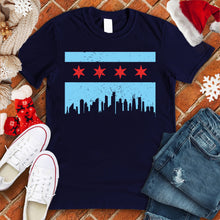 Load image into Gallery viewer, Chicago Flag &amp; City Skyline Tee
