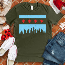 Load image into Gallery viewer, Chicago Flag &amp; City Skyline Tee
