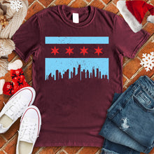 Load image into Gallery viewer, Chicago Flag &amp; City Skyline Tee
