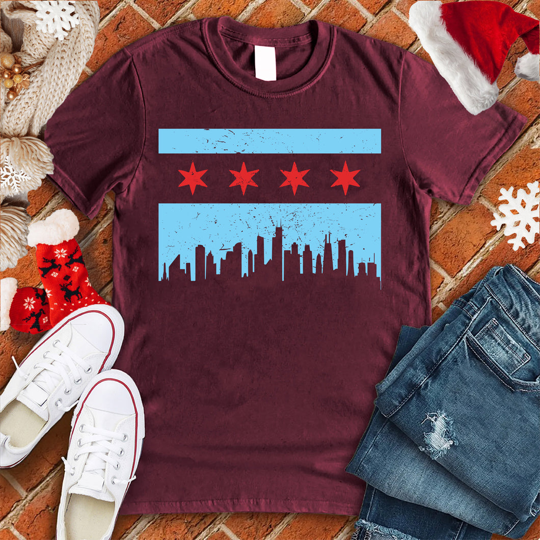 Chicago Flag & City Skyline Tee