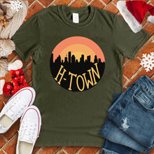 Load image into Gallery viewer, H-Town Round Sunset Christmas Tee
