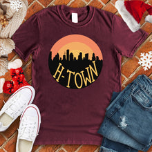 Load image into Gallery viewer, H-Town Round Sunset Christmas Tee
