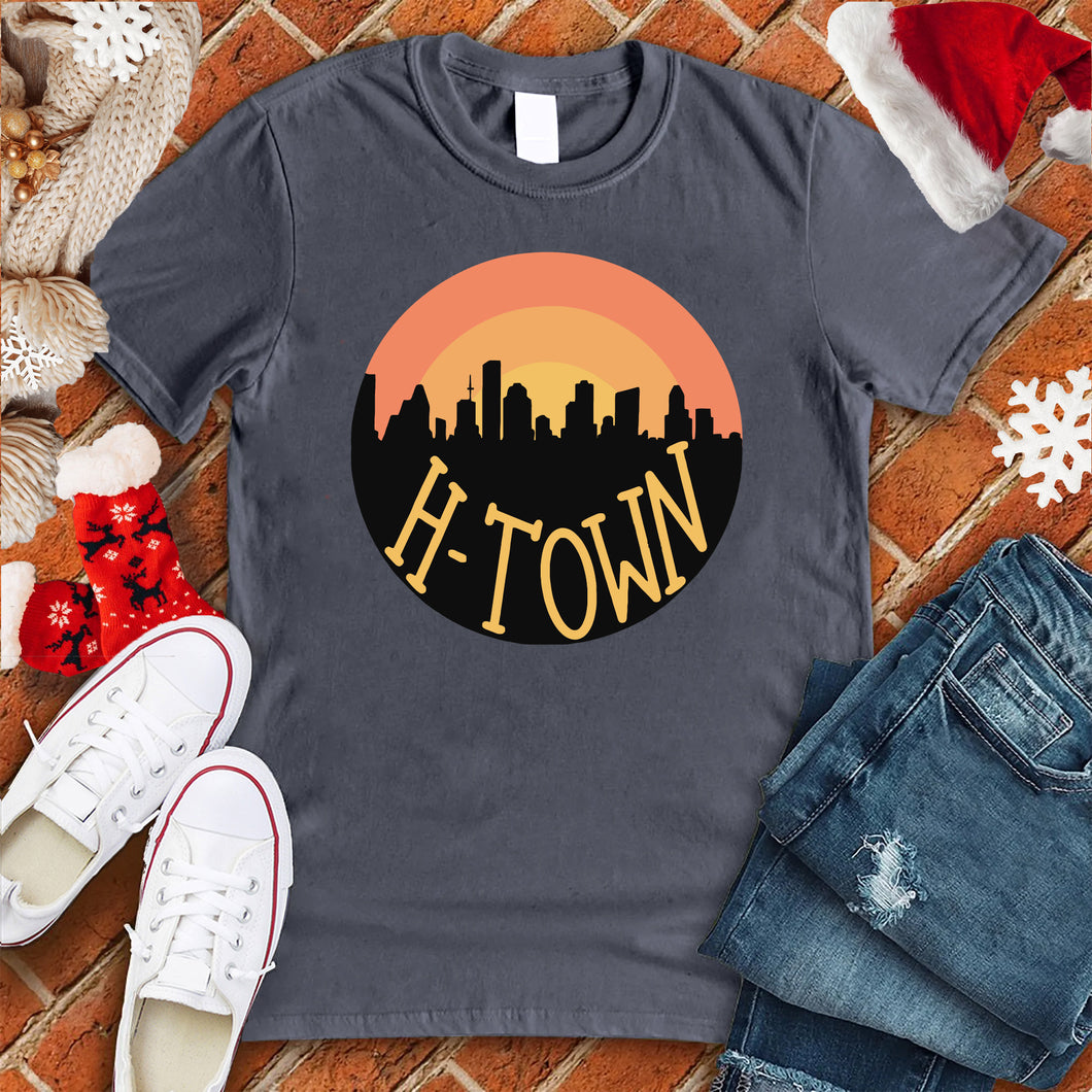 H-Town Round Sunset Christmas Tee