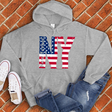 Load image into Gallery viewer, American Flag NY Hoodie
